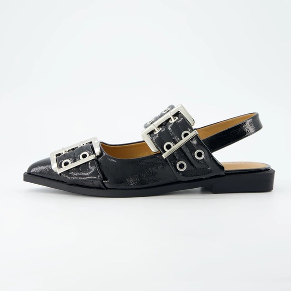 Cushionaire wander black shoe Maryjane flat silver buckle faux leather 8.5 nwot - Picture 12 of 12